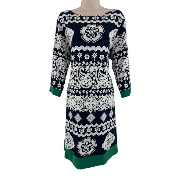 Size 16W 1X PAISLEY PRINT TEXTURED SHIFT DRESS Day/Evening‎ All-Season PLUS SIZE - Picture 1 of 4